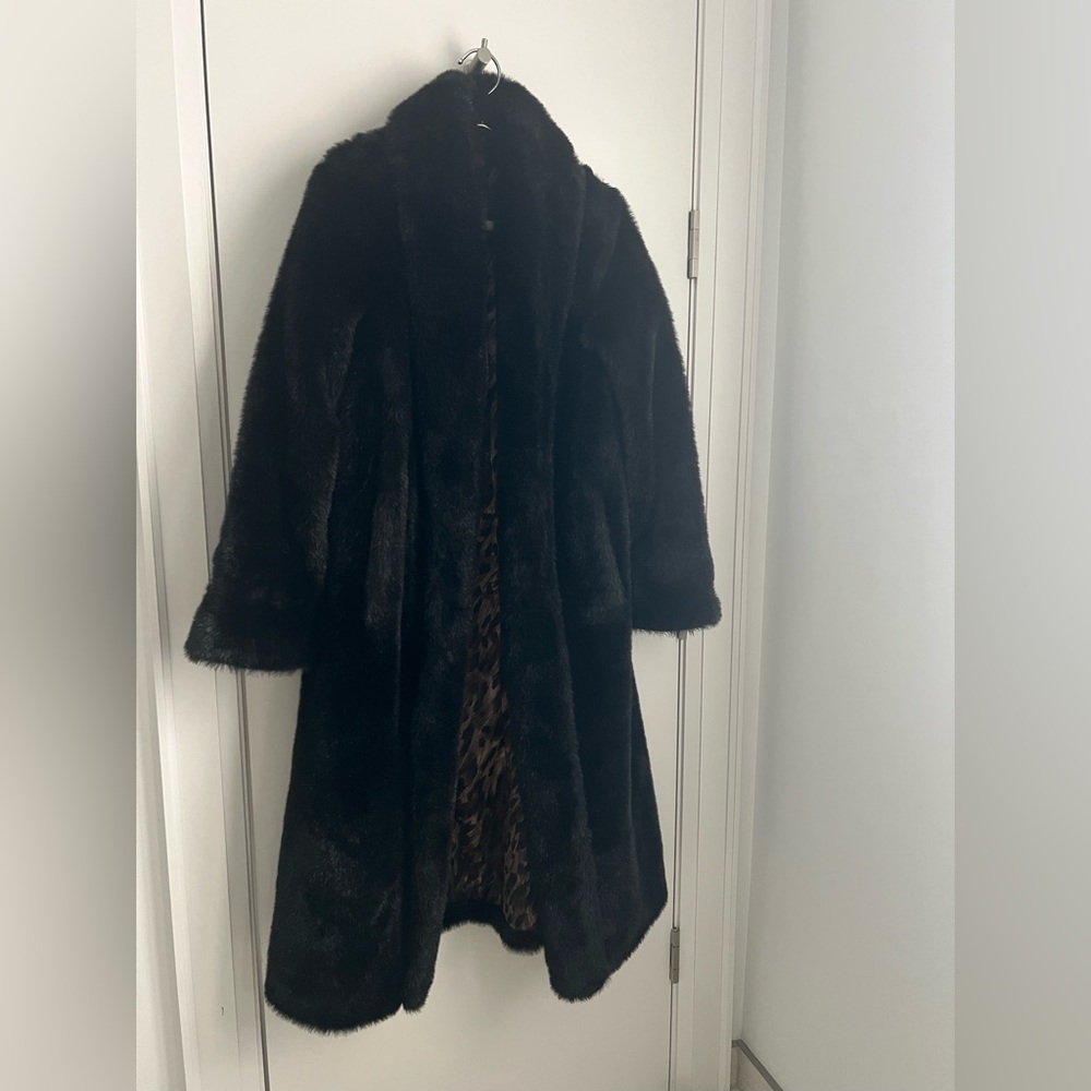 Dennis Basso Long Faux Fur Coat
